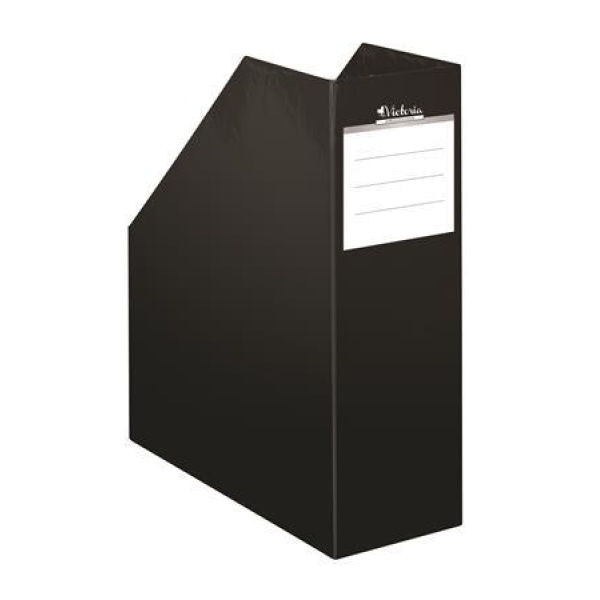 Iratpapucs, karton, 90 mm, VICTORIA OFFICE,  Premium , fekete